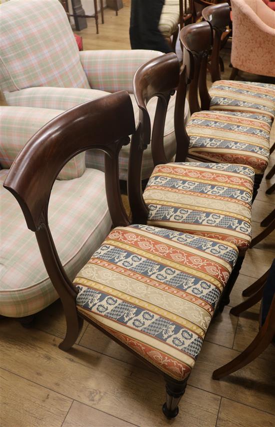 A set of four Victorian mahogany dining chairs